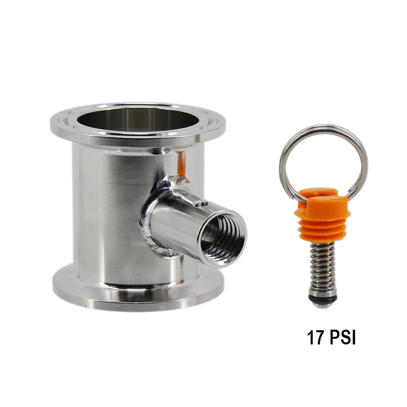 1.5 Inch Tri Clamp Cornelius Type Pressure Relief Valve (PRV) Tube 17/35PSI Homebrew Dry Hopper Parts Conical Accessories