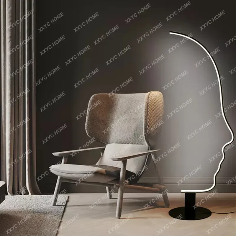 

Y New Style Human Face Art Floor Lamp Nordic Designer Creative Living Room Sofa Bedroom Study Modern Minimalist Line Floor Light