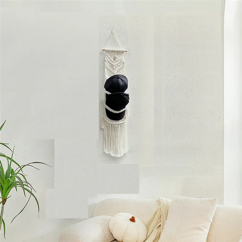 MAKE-cintre pour casquette de Baseball, porte-casquette en macramé Boho, organisateur de chapeau mural pour support de casquette de Baseball sur porte, porte-chapeau pour mur, casquette Racka Du