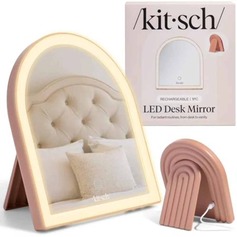 

Настольное зеркало Arch Desk с LED-подсветкой, сенсорным управлением, регулировкой яркости, теплым, нейтральным и холодным светом, перезаряжаемое.