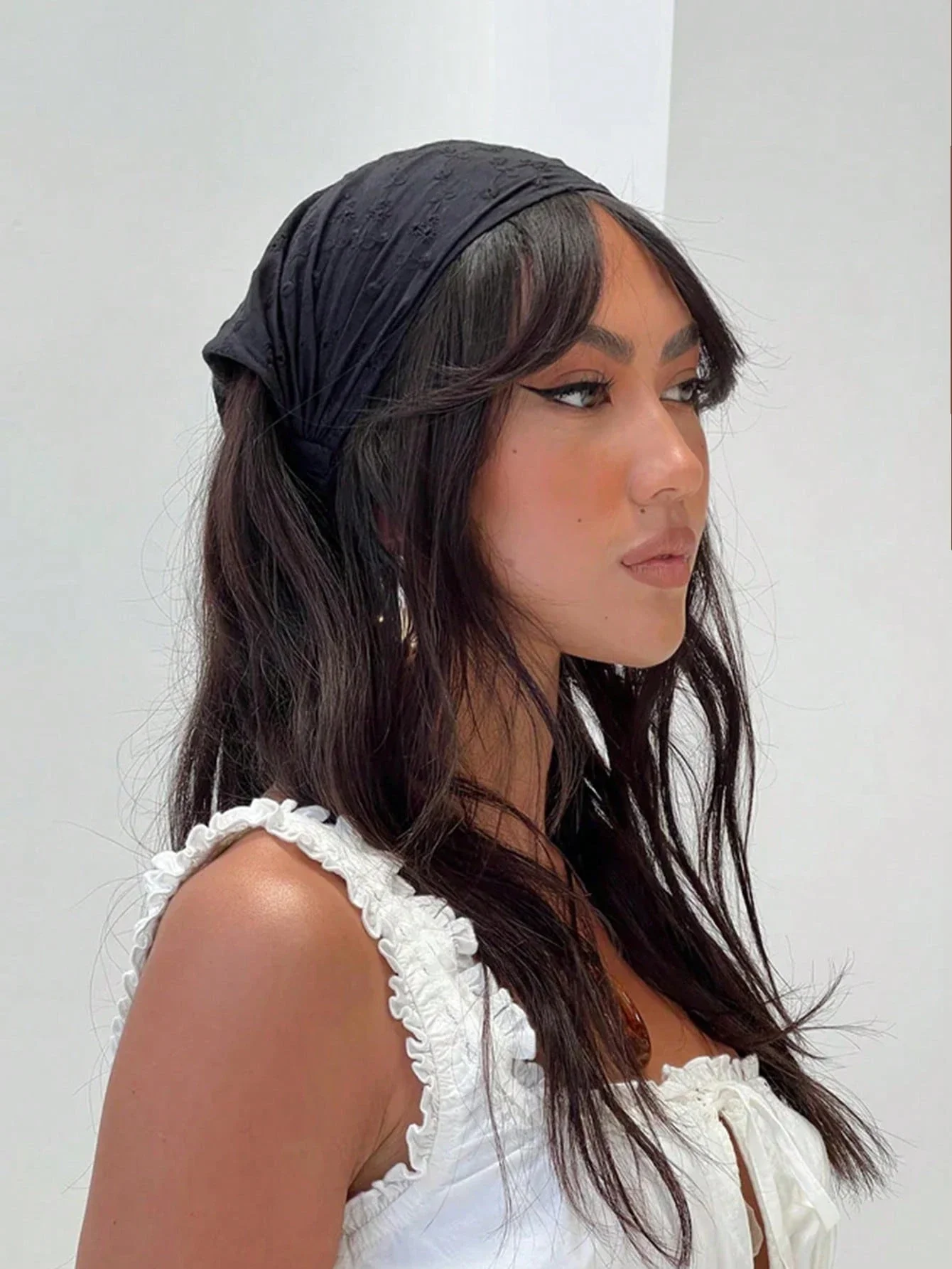 

Floral Embroidered Turban Headband With Rolled Edge For Women Daily Vacation Wear