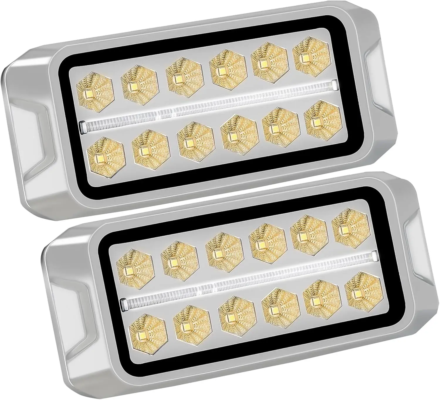 2 in 1 Amber Strobe Lights,12W Surface Mount Flashing Lights for Vehicles,LED Emergency Lights for Trucks, Constrution, Rescue