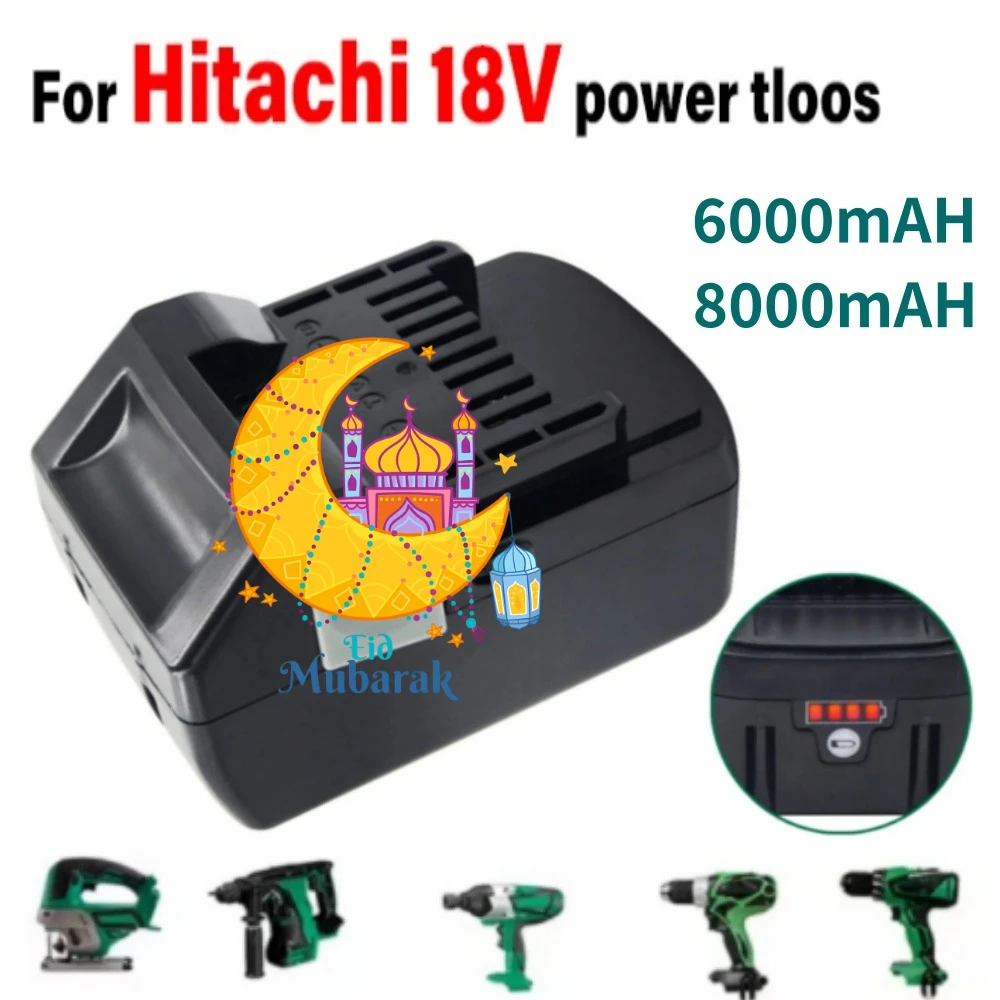 

Аккумулятор Li-ion 18В 6.0Ач/8.0Ач для беспроводных электроинструментов Hitachi/HiKOKI BSL1850 BSL1860 BSL1840 DS18DSL C18DSL 330139