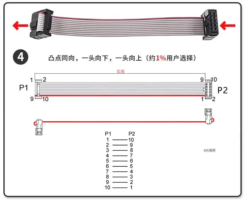1 Stück FC Graues Flachbandkabel 2,0 mm Rastermaß 6/8/10/12/14/16/20/24/26/30/34/40/50P Crimp-Header JTAG LED-Werbedisplay – Detail 4