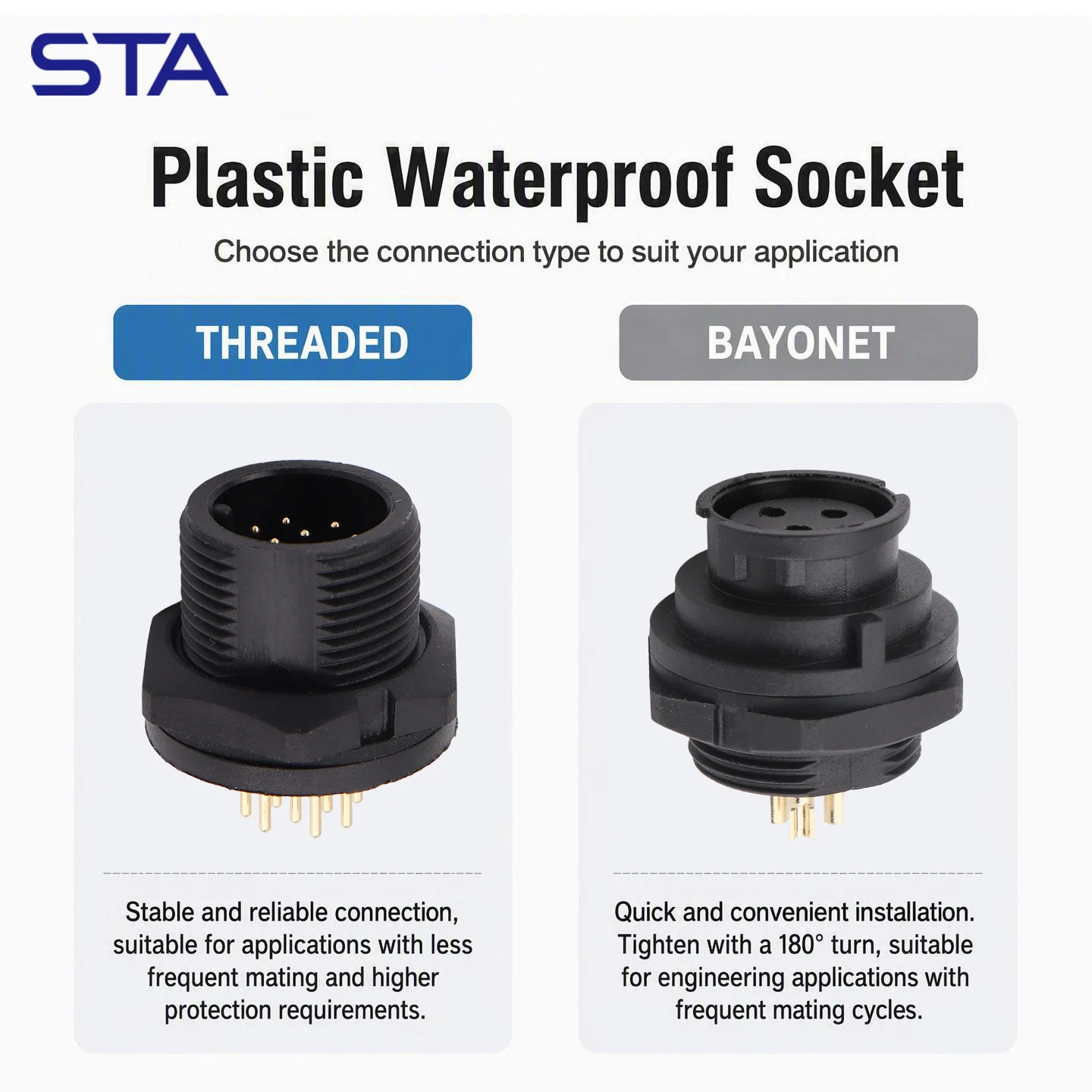 Custom IP68 Waterproof Connector 2 3 4 5 6 7 8 10 12pin Male Female Molded Cable Plug 10A Power Signal Aviation PCB Socket