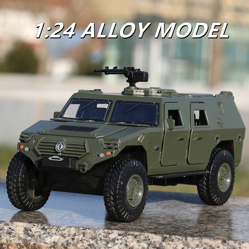 

1:24 Military Alloy Armored Car Model Diecasts Toy Off-road Vehicles Tank Model Metal Police Explosion