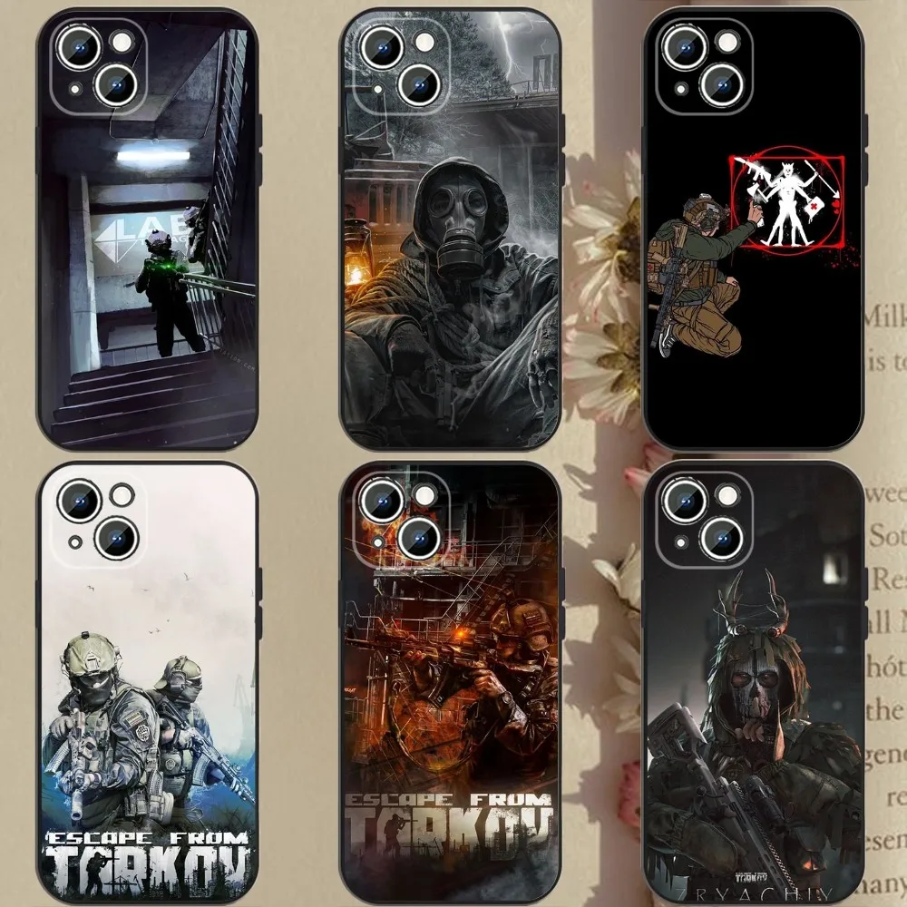 Escape-From-T-Tarkov  Phone Case For Apple iPhone 15,14,13,12,11,XS,XR,X,8,7,Pro,Max,Plus,mini Silicone Black Cover