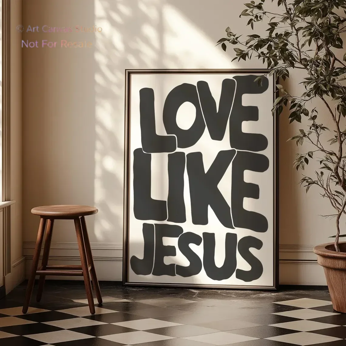 Modern Christian Wall Decor, Love Like Jesus Christian Poster Retro Christian WallArt, Christian Gifts Digital Art, Printable