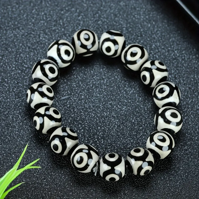 

Stylish Natural Agate Beaded Bracelet, Retro Style Bracelet.
