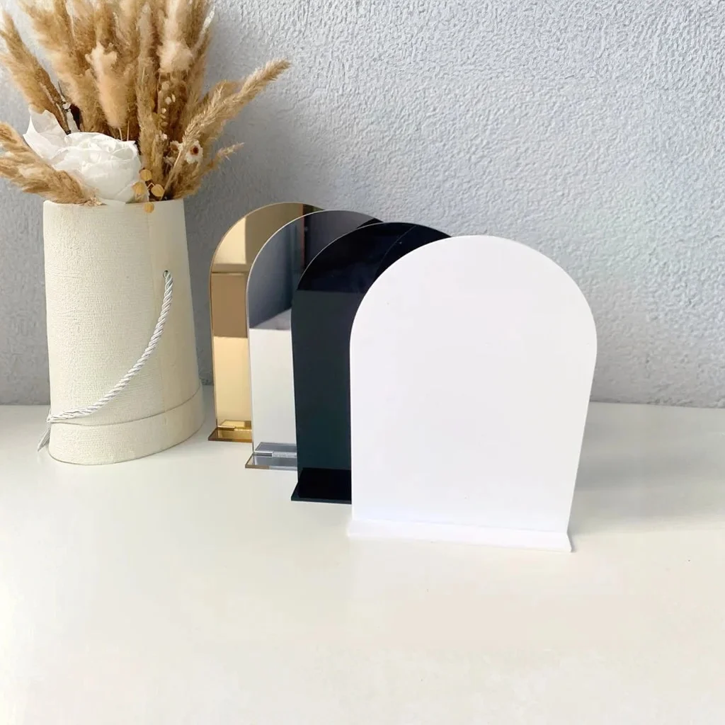 Diy Acrylic blank White Mirror Gold arch with stand arch acrylic blank sign wedding blanks for cricut  wedding signs clear signs