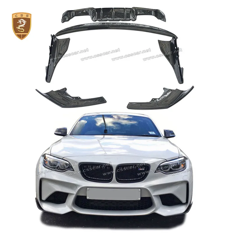 MP Style Car Rear Truck Tail Wing Spolier For BMW F87 M2 Front Corner Guard Bumper Lip Protector Carbon Fiber Accessories