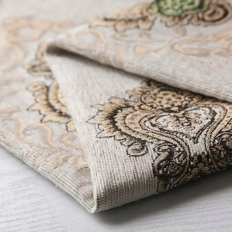 Thickened Jacquard Upholstery Fabric Chenille By Meters for Pillowcases Sofa Sewing Plain High-grade Flower Pattern Cloth Smooth