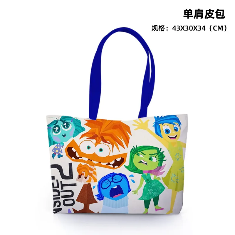 

Disney Inside Out 2 Joy Sadness Peripheral Shoulder Leather Bag Tote Pu Large Capacity Commute Shoulder Bags for Women's Gifts