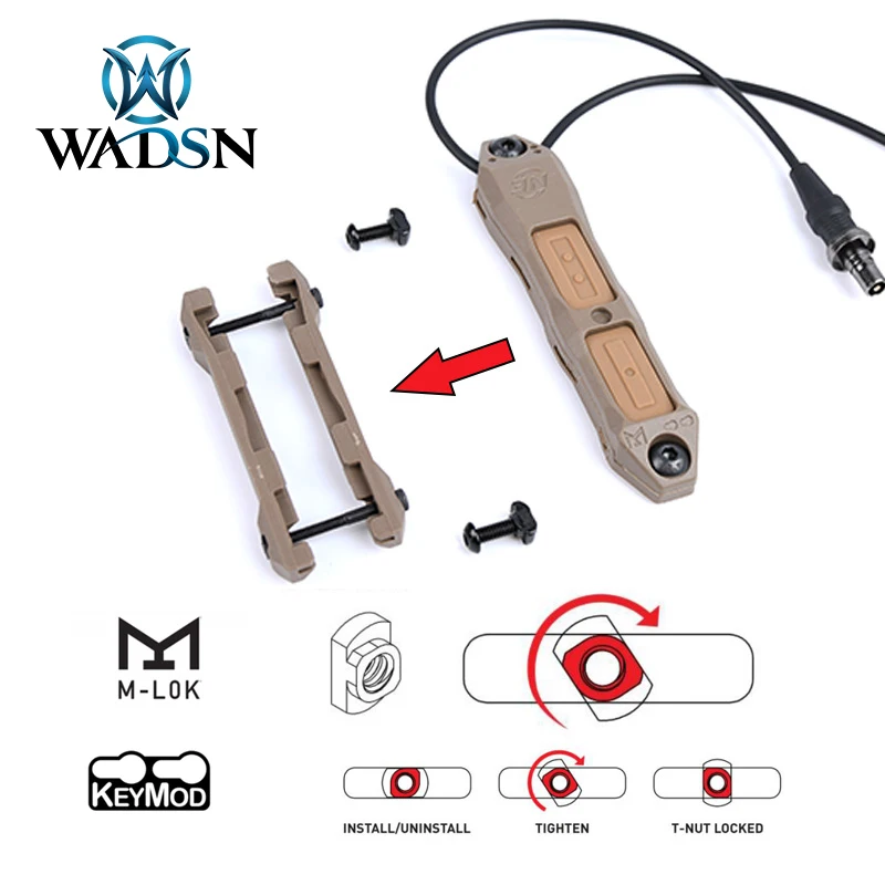 WADSN Augmented Remote dual switch Pressure for DBAL A2 PEQ15 NGAL Laser/Surefir M300 M600 Tactical Flashlight Weponlight Button