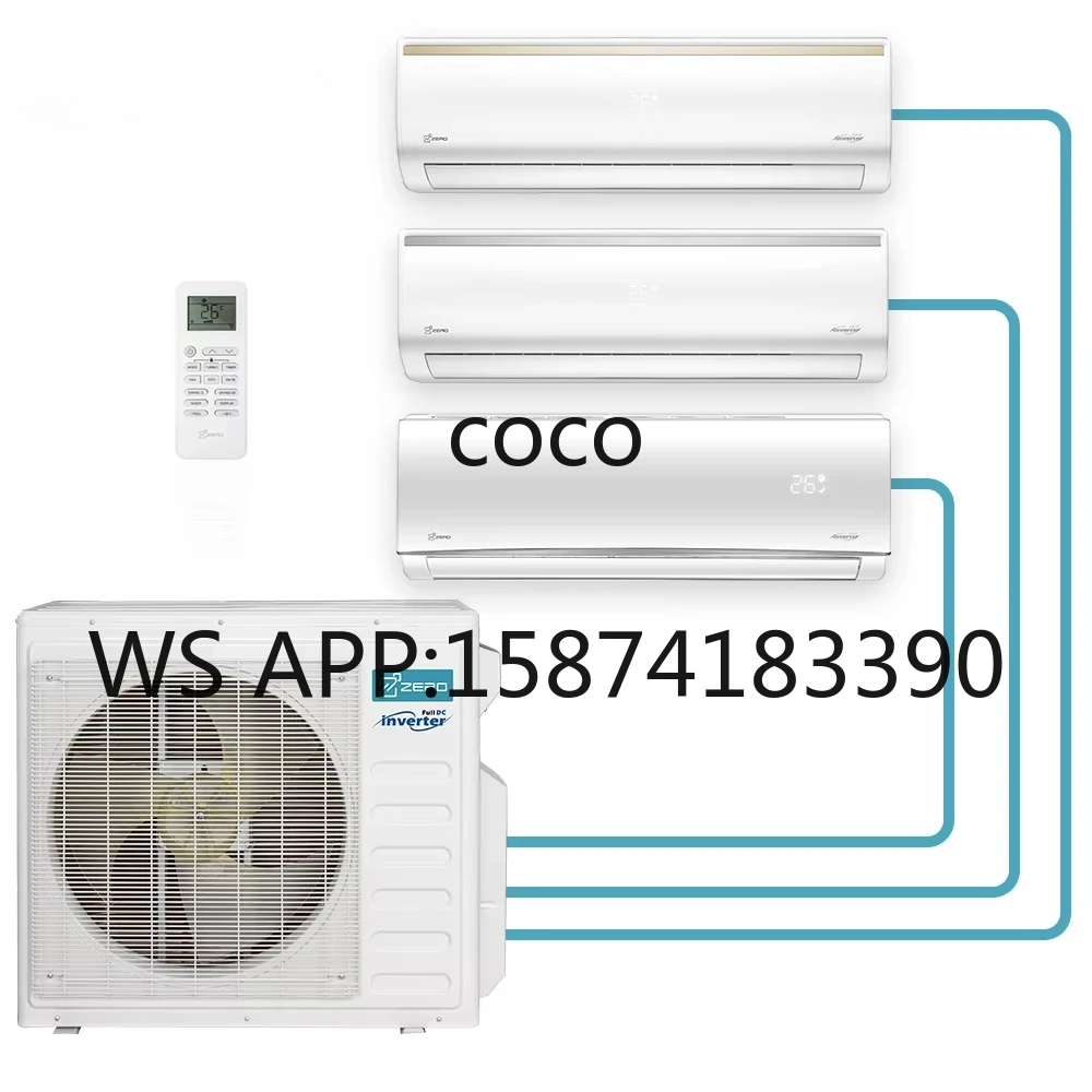 Ductless 4 Zone Multi-Zone Air Conditioner, Inverter Multi-Split Heat Pump System, Smart Control for Residential Use