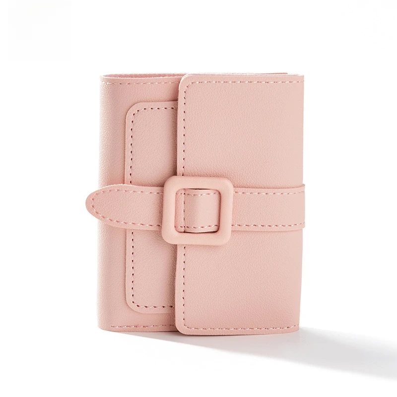 Short Solid Color Card Holder Women Minimalist Coin Purse High-Quality Small Wallet For Daily Use