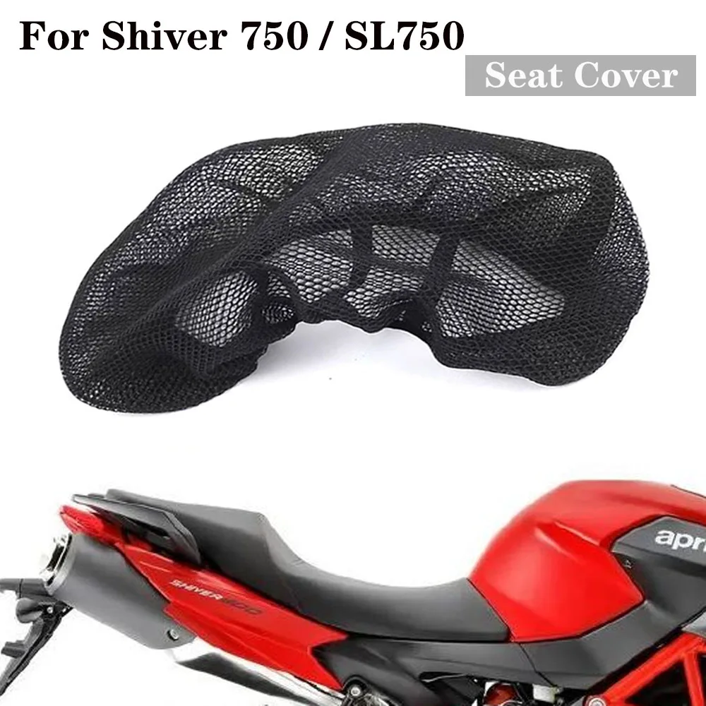 Seat Cushion Cover For Aprilia Shiver 750 SL750 SL 750 3D Waterproof Breathable Anti-Slip 3D Mesh Fabric Seat Cover Motorcycle