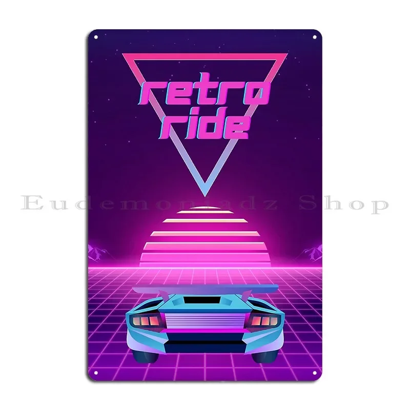 80 S Retro Ride Sunset Metal Sign Pub Retro Garage Iron Kitchen Tin Sign Poster