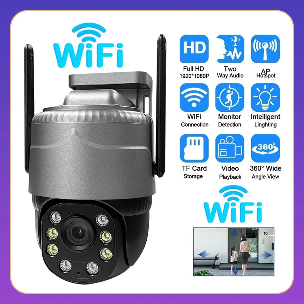 

V380 Pro WiFi 3MP HD Outdoor IP CCTV Camera Motion Detection Two-way Call Monitor Home Full Color Night Vision AI WiFi Camera