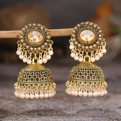 Vintage Fashion Vintage Ethnic Earrings For Women Bijoux Simulated Pearl Beads Tassel Stud Earrings Jewellery Women Accessories