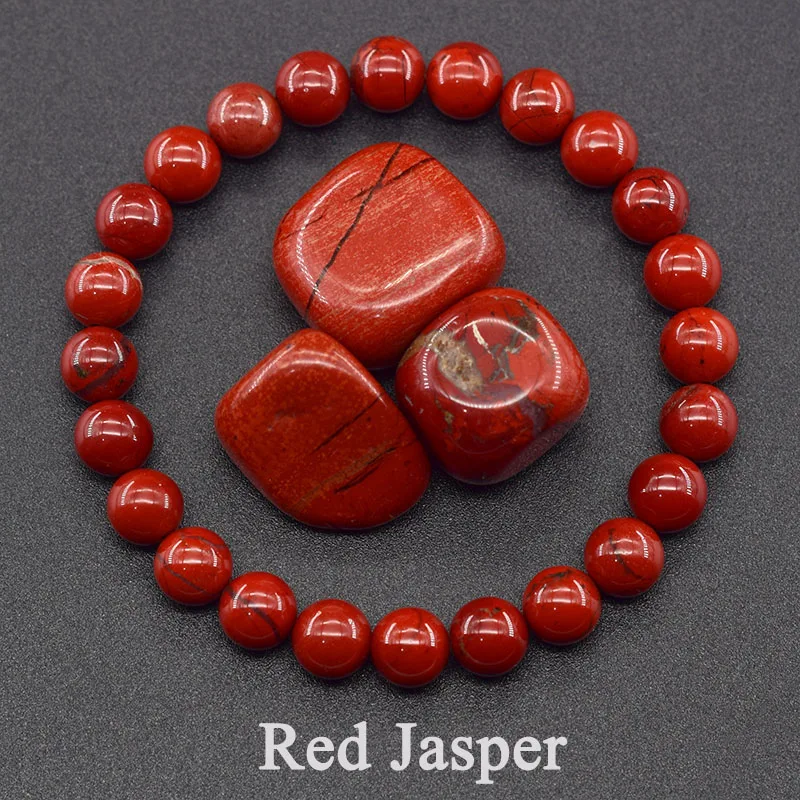 Natural Stone Real Red Jasper Prayer Bead Bracelet Women Men Rosary Stretch Elastic Bracelets Yoga Meditation Jewelry Wholesale