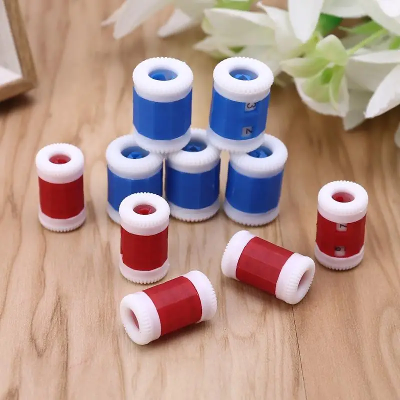 77JA Knitting Needles Duma Row licznik 5 dużych rozmiarów i 5 małych rozmiarów niebiesko -czerwony dla ręcznie robionych dziadka