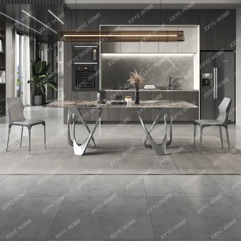

Hminimalist style living room dining table marble dining table