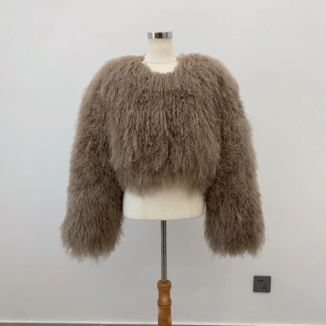 New Winter Autumn Fashion Real Fur Jacket Women Genuine Mongolian Sheep Fur Coat