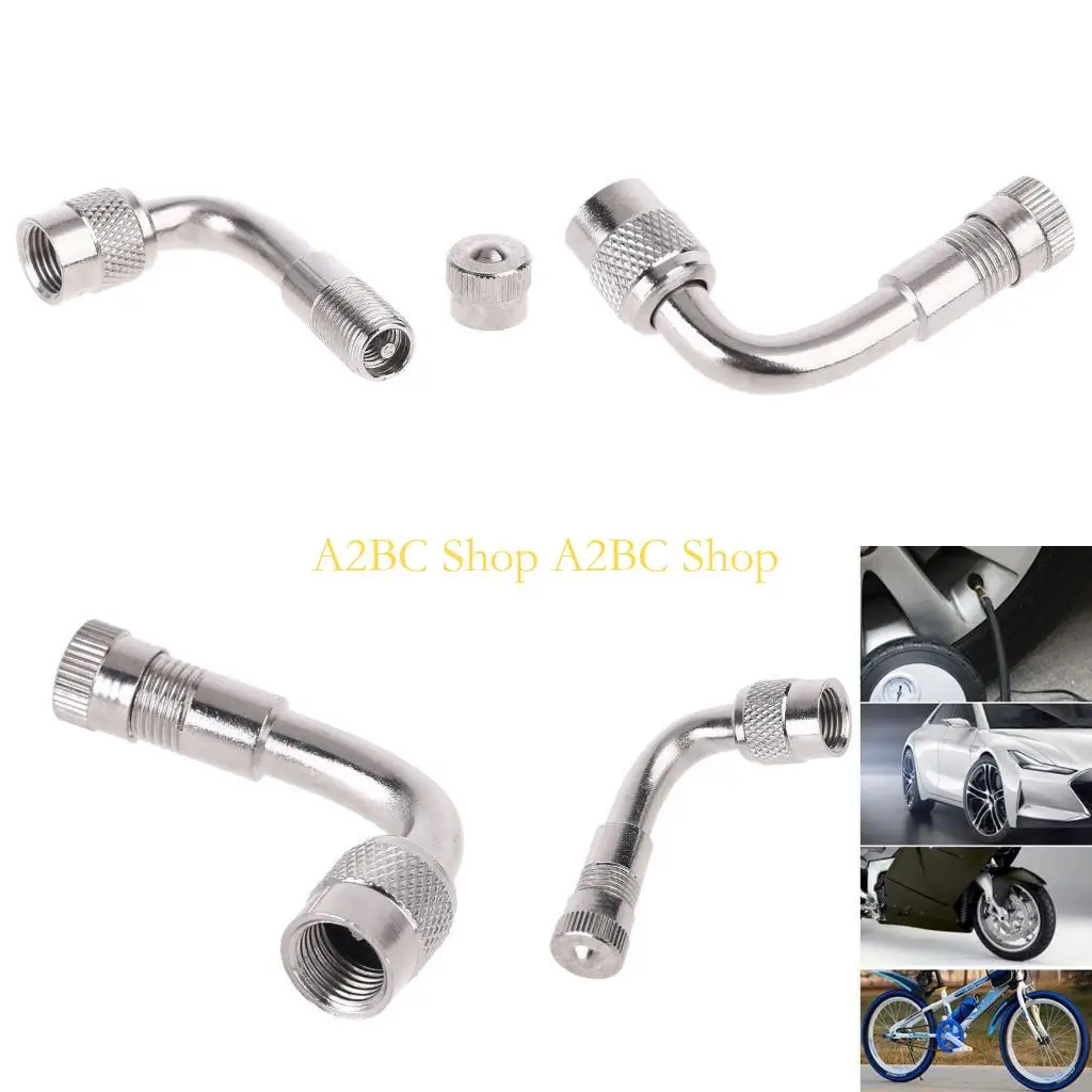 

A2BC Motorcycle 90 Degree Bents Valves Adaptors Tyre Tube for Valves Extender Extension Adapter for Truck Car Bike