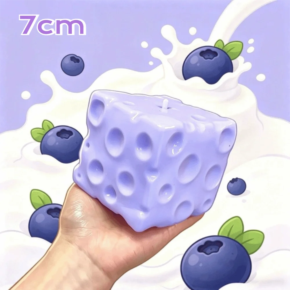 Shapeable Cheese Pinch Toy Squishy Texture Non-Bounce Jumbo Cheese Cube Stress Ball Anti-Stress Cheese Squeeze Fidget Toy