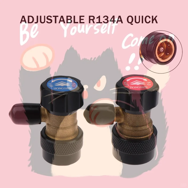 

R134A Быстрый разъем Автоматический адаптер хладагента переменного тока Фторированный преобразователь с высокой/низкой стороны Аксессуар для автомобильного кондиционера