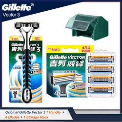 Gillette Vector 3 Razor Shaving Blades Safety Razors Men's Beard Hair Removal Ultra Thin 3 Layer Sharp Shaver Replace Refills