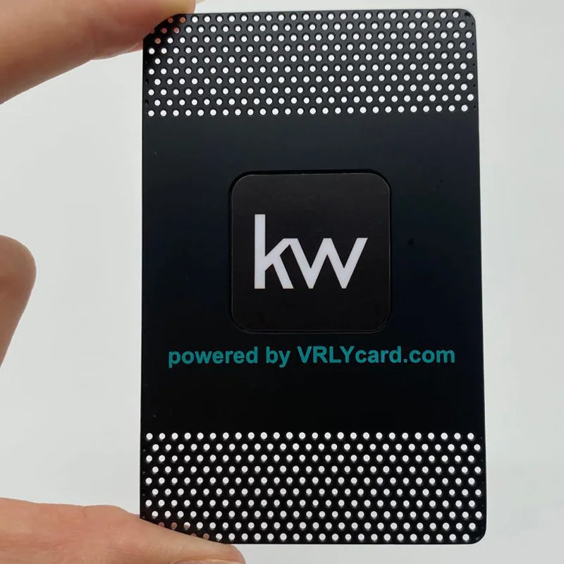 Customized product Custom RFID Electronic NFC Frosted Metal Business Card With Logo