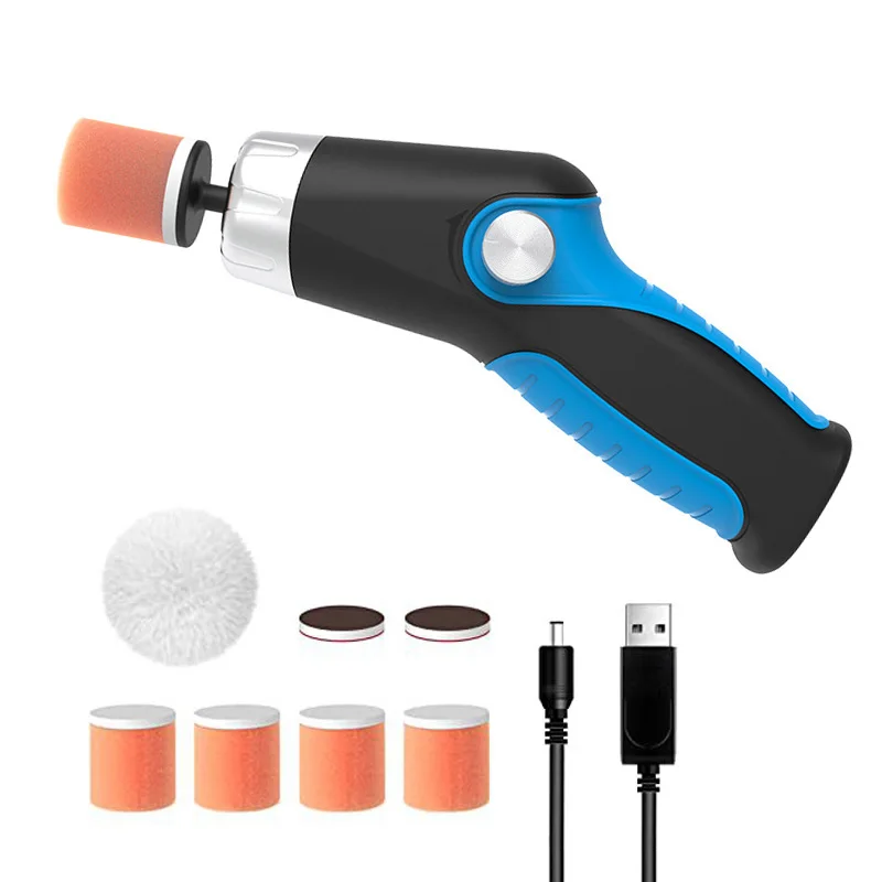 

60W Car Polishing Machine 8500rpm Mini Electric Paint Polishing Cleaning Machine USB Rechargeable Scratches Repair Waxing Tool