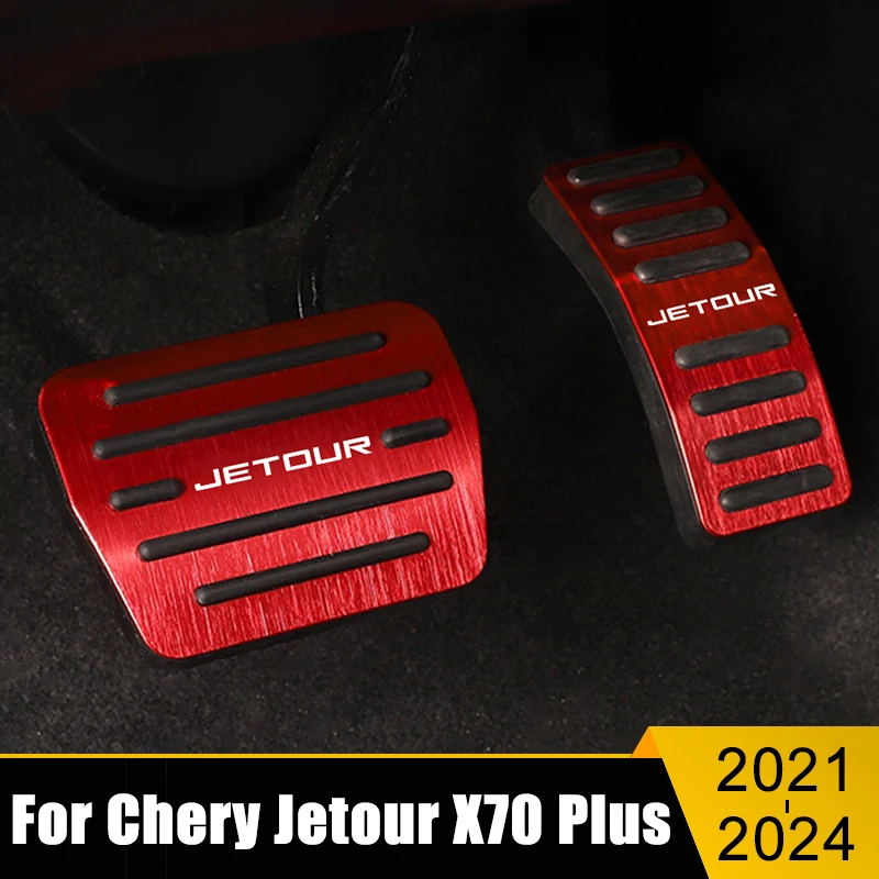 

Car Accessories For Chery Jetour X70 Plus 2021 2022 2023 2024 Aluminum Fuel Accelerator Brake Pedals Non-Slip Cover Case Pads