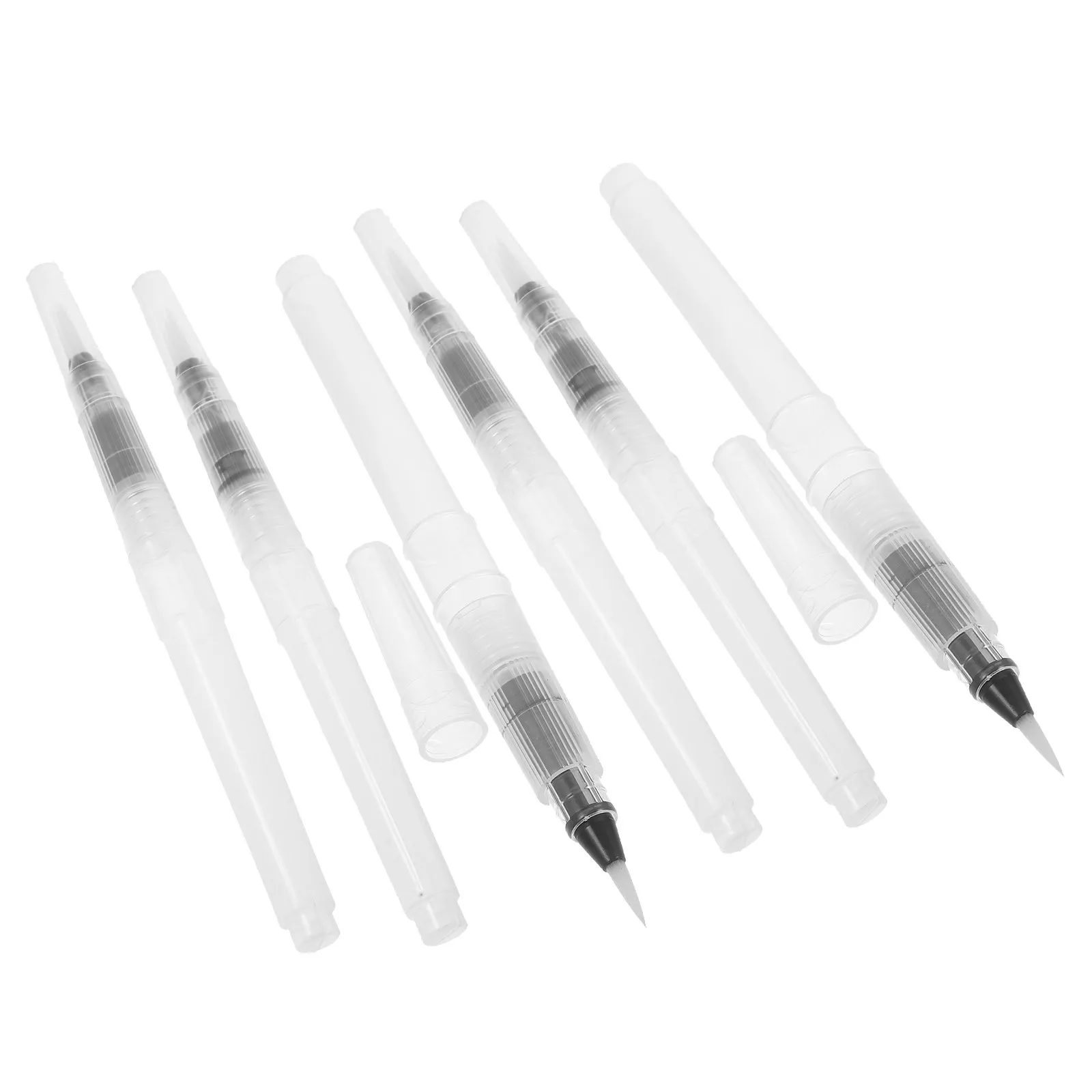 6Pcs Refillable Watercolor Brush Pens Smooth Gradients Fine Lines Bold Washes Watercolor Brushes for Plein Air Art
