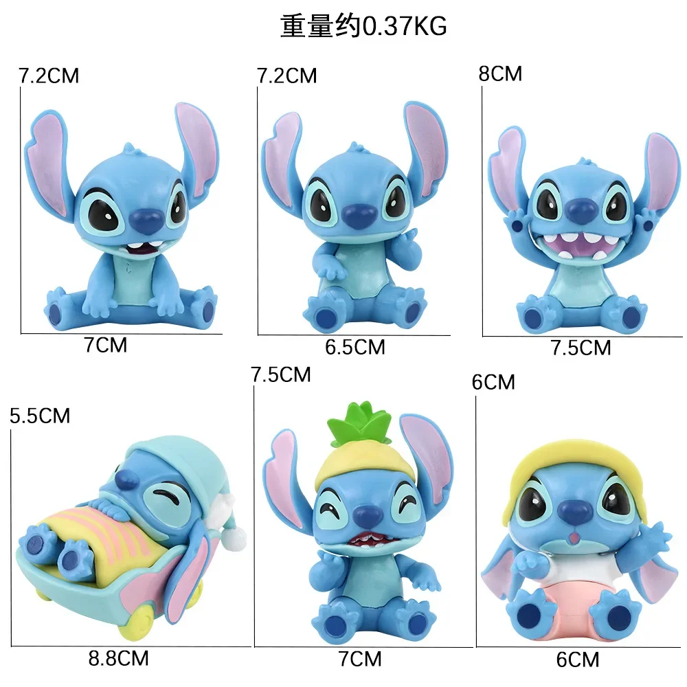 New Disney Stitch Anime Figure Casual Series Kawaii Stroller Doll Cartoon Cute Table Ornament Kids Toys Christmas Birthday Gifts