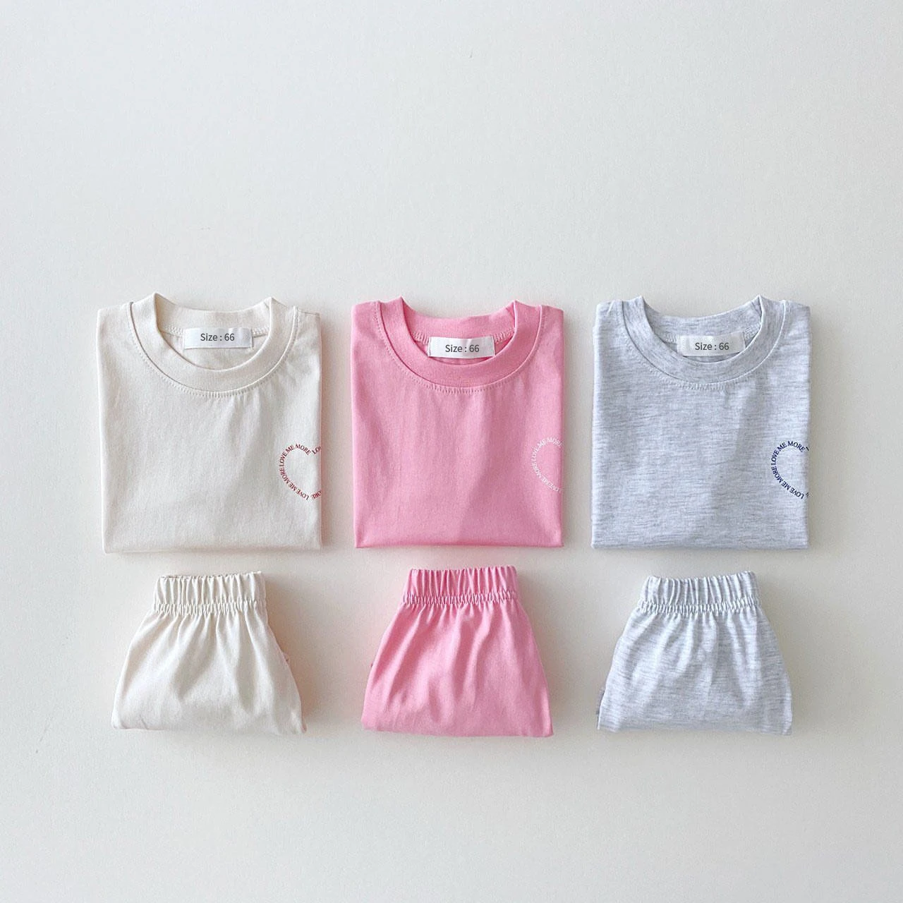 Ensemble T-shirt et short à manches courtes pour bébé fille et garçon, tenue d\'été basique et mignonne avec couture pour documents, 2 pièces