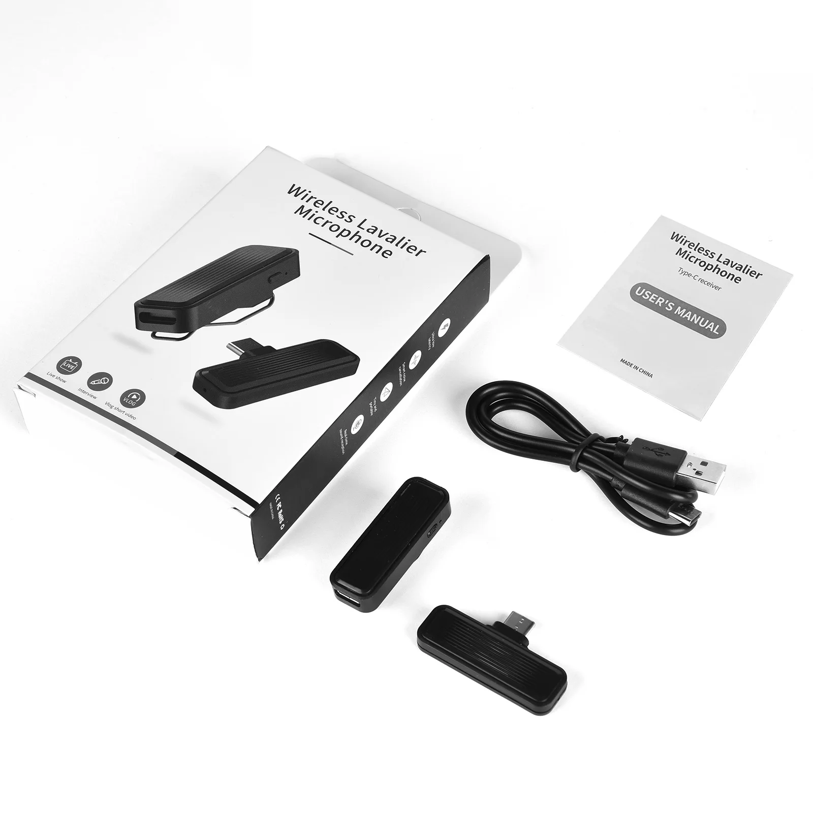 

Новинка 2025 года, беспроводной петличный микрофон для мобильного телефона 2,4G для Android, Apple Vlog, прямая трансляция, передатчик/приемник, микрофон