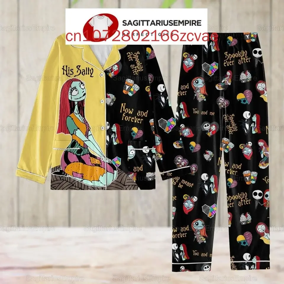 The Nightmare Before Christmas Long Sleeve Pants Two-piece Set Women's Pajamas Women's Cartoon Pajamas Pants Set