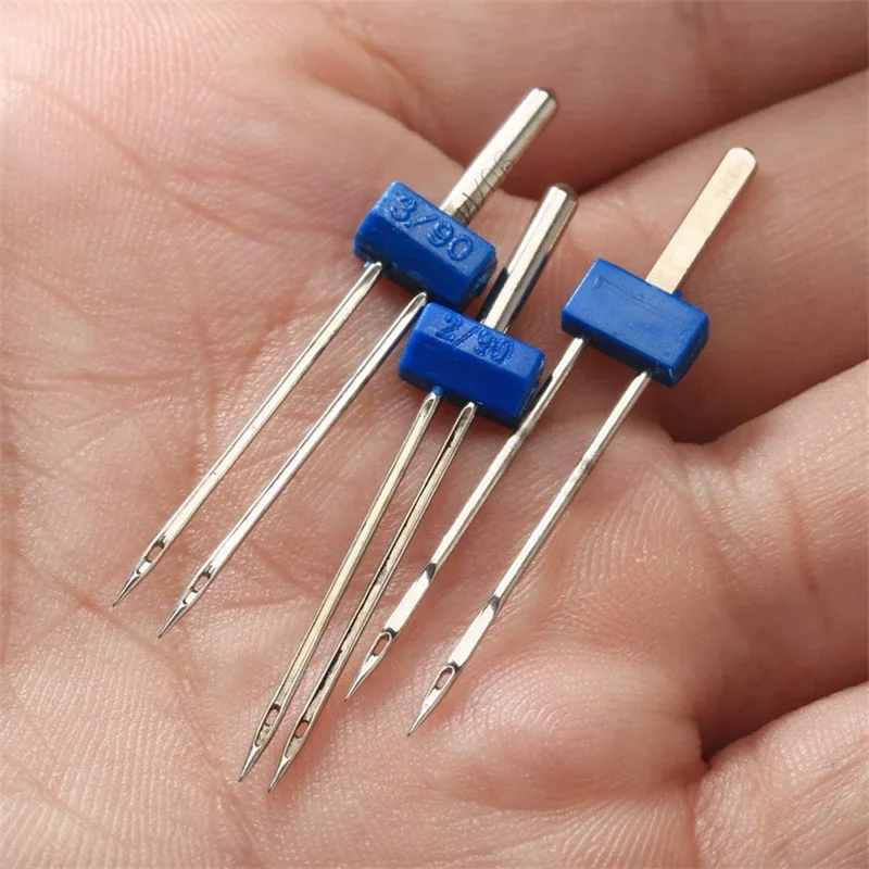 3Pcs Stainless Steel Double Twin Needles Pins Sewing Machine Size 2.0/90 3.0/90 4.0/90 Set Needlework Craft Accessory 38x5/6/7mm