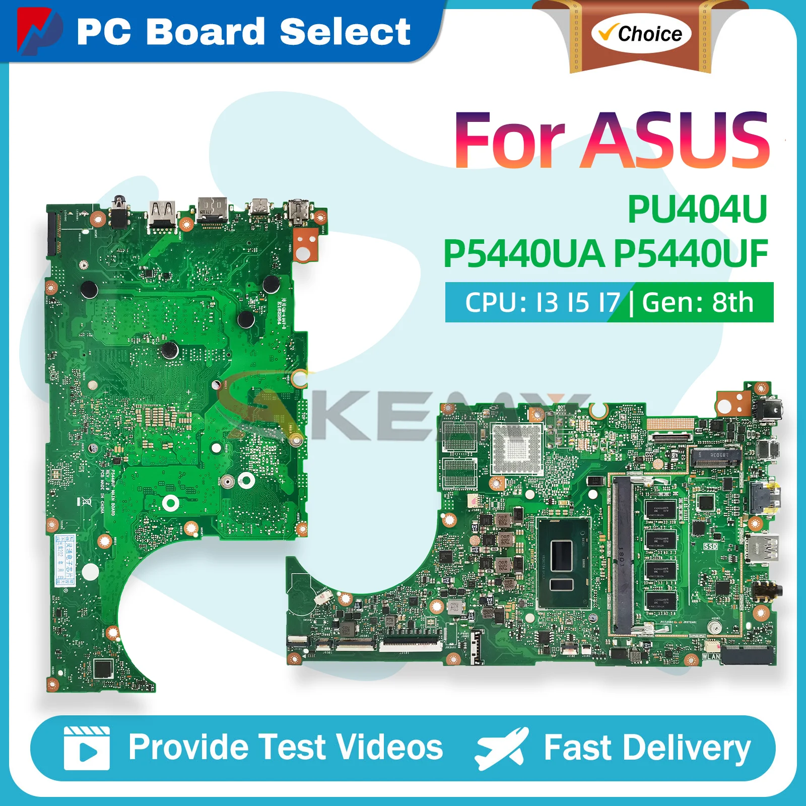P5440UA Laptop Motherboard For ASUS ProArt P5440UA P5440UF P5440U PU404U Notebook Mainboard With I3 I5 I7 CPU 100% tests OK stk