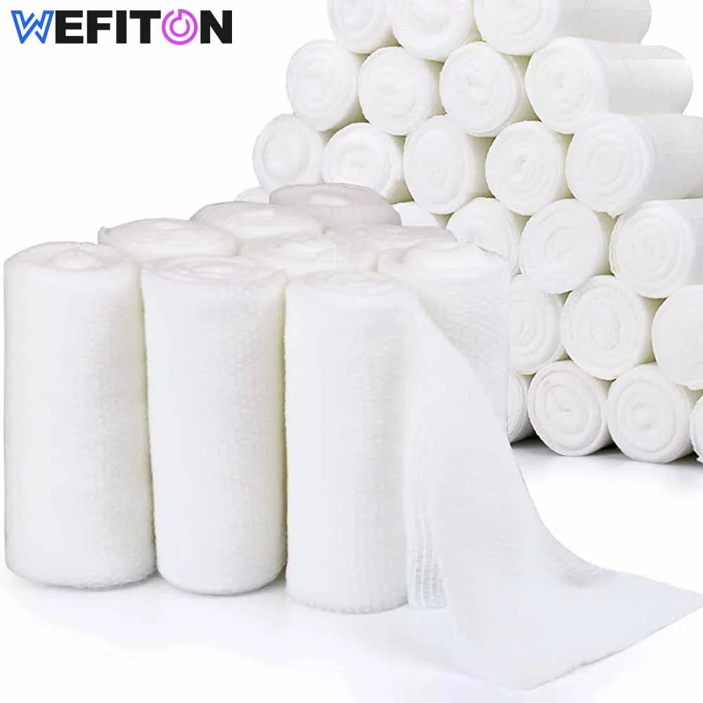 4 rolki Premium Gauze Rolls Bandaż z gazy - Super miękkie, tkane, rozciągliwe bandaże z gazy do podstawowego opatrunku na rany