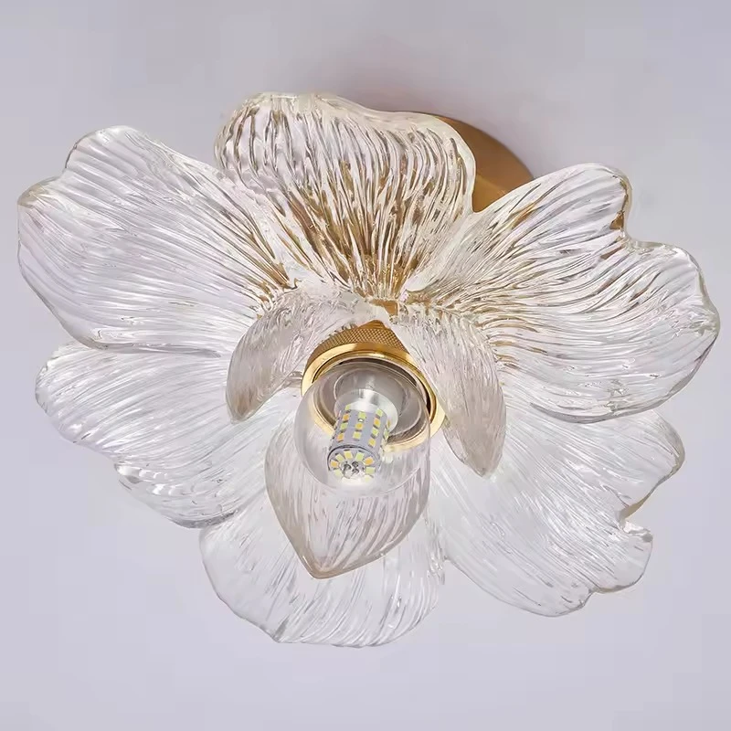 French retro petal dressing room ceiling light LED light luxury minimalist corridor balcony foyer staircase decoration lighting