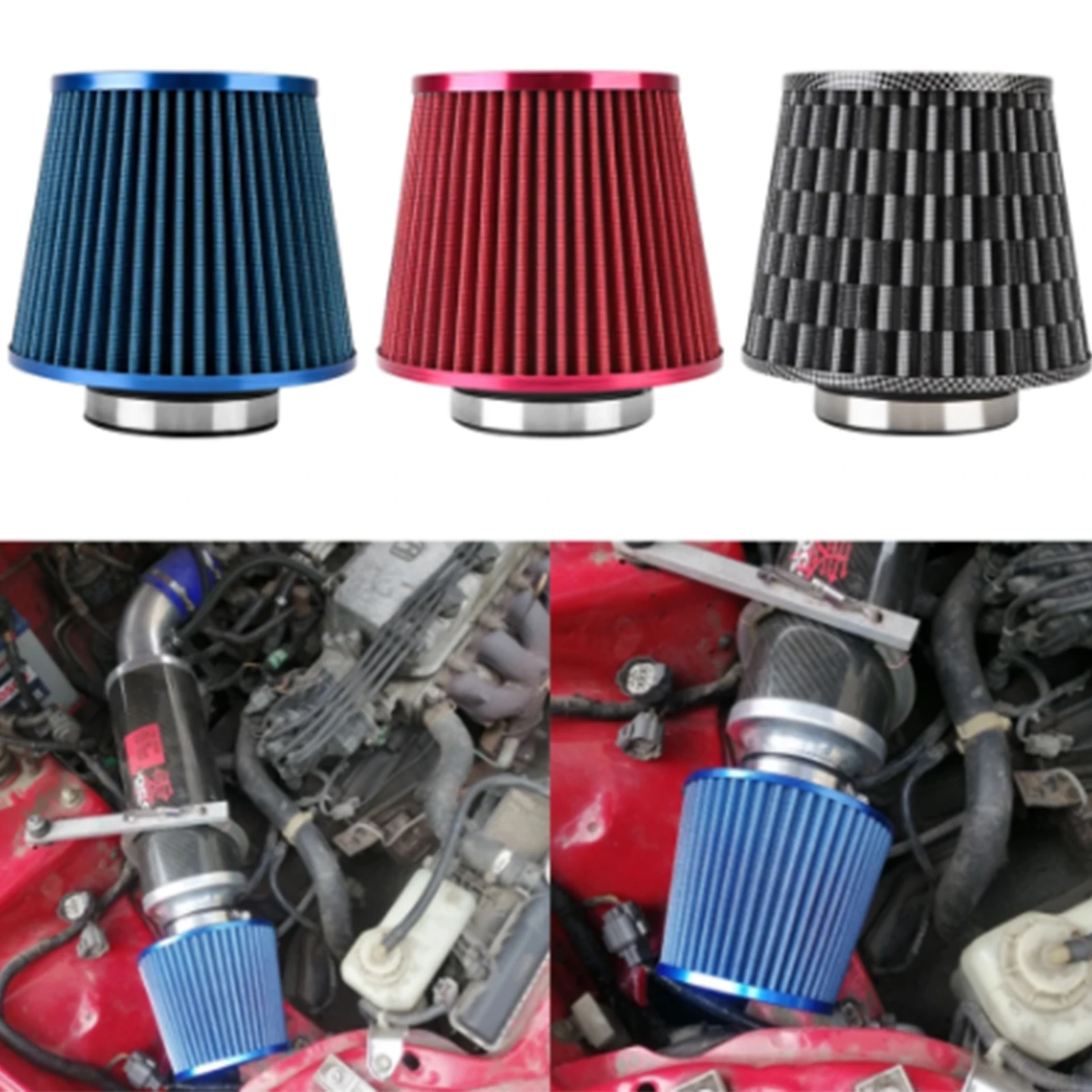 38mm Conical Air Filters Universal Clamp-on Air Filter Tapered Cone Intake Modification Air Filter For Car Motorcycle Off-road