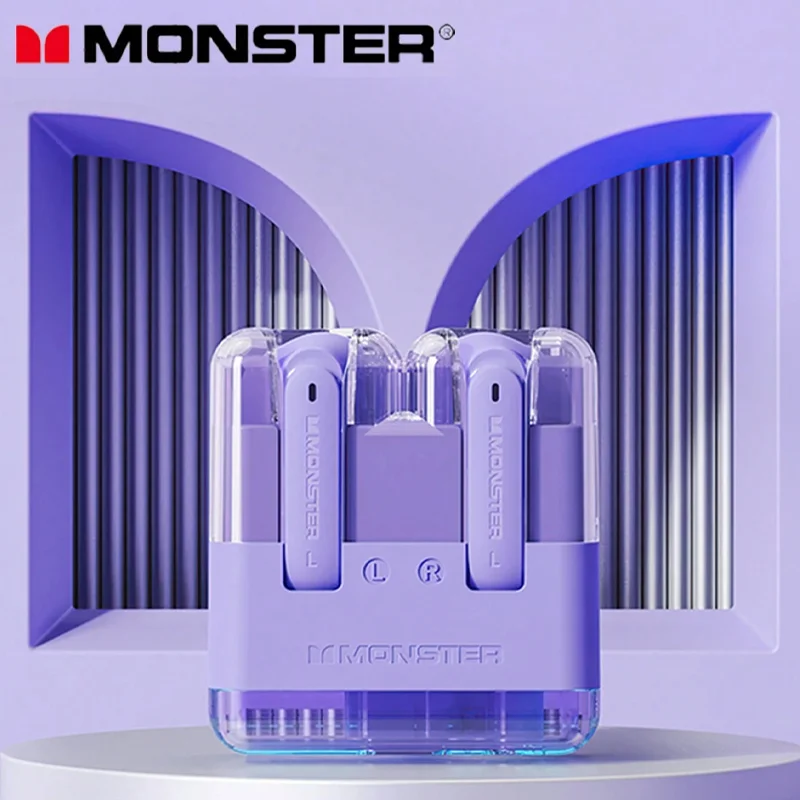 Monster XKT12 Long Endurance Bluetooth 5.3 Wireless Gaming Headset Noise Reduction Headphones HIFI Stereo Music Earbuds Choice