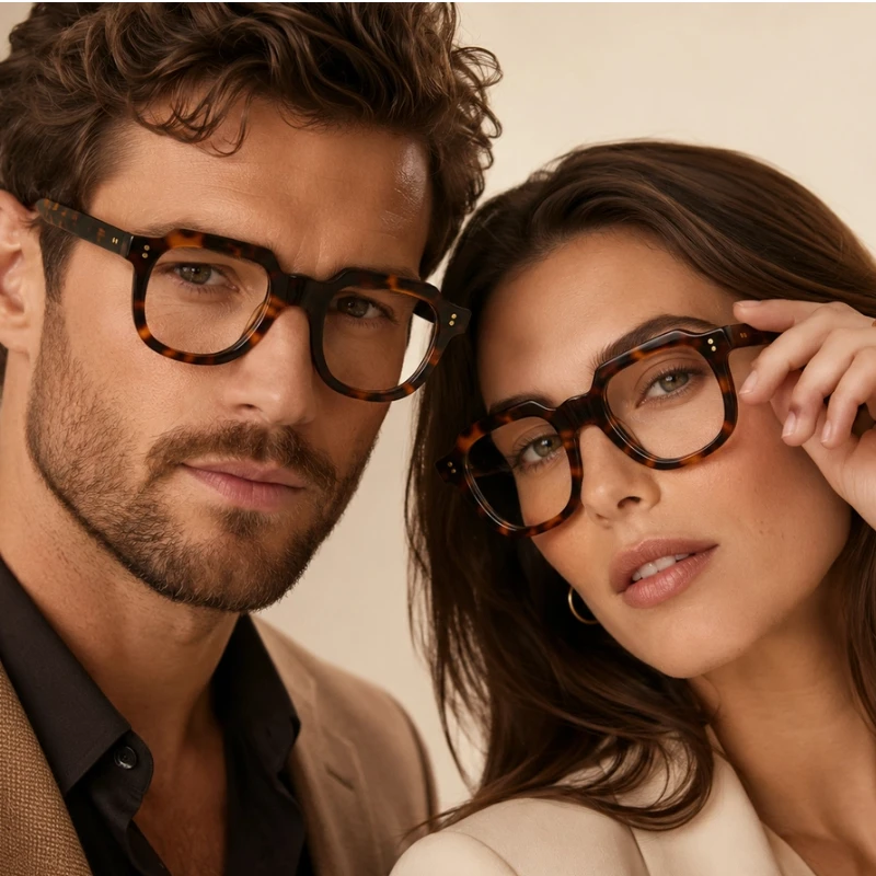 Vintage Unisex Glasses Made Of Acetate With Classic Rivet Details, Handcrafted Non-Prescription Glasses
