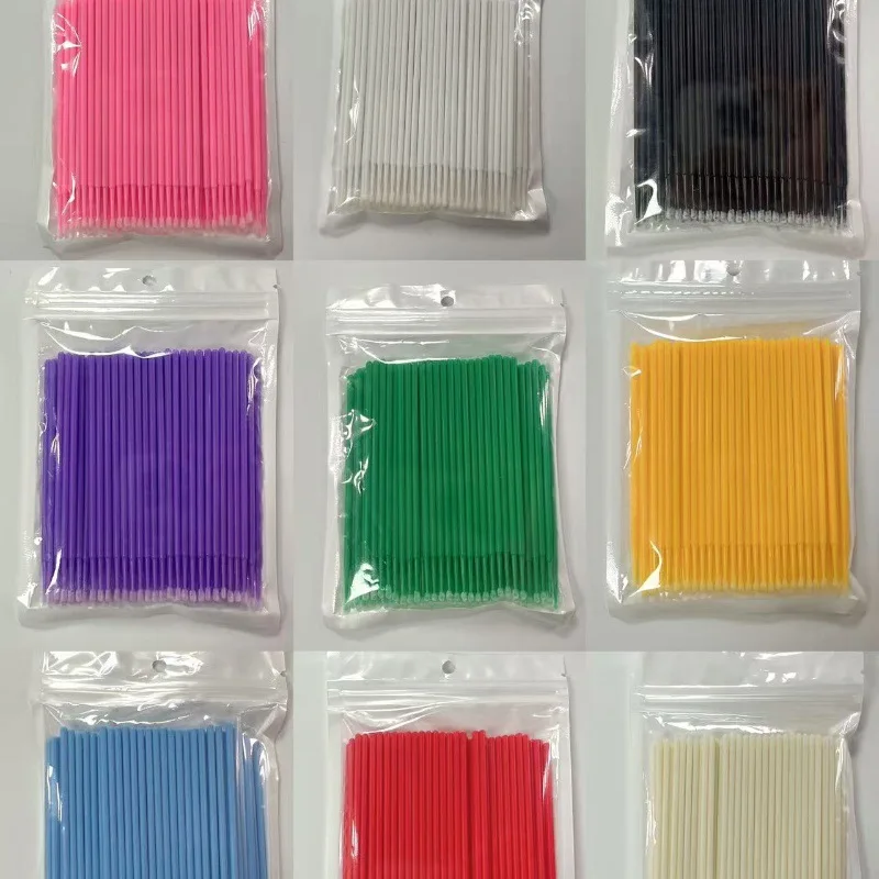 

100pcs/Pack Bendable Micro Brushes Disposable Microbrush Applicators Eyelash Extensions Eyelash Glue Cleaning Brush For Eyelash