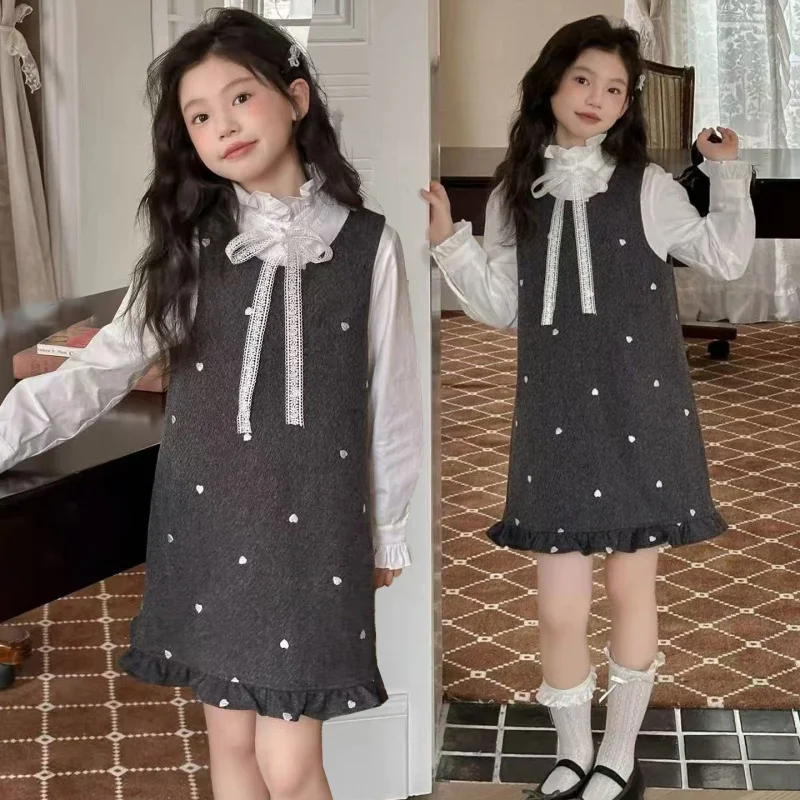 

Girls' Spring Shirt and Suspender Skirt Set2026New fashionable and super stylish two-piece dress set for girls