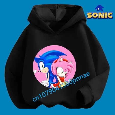 

Hot Sonic Harajuku Anime Kids Birthday Hoodie Cartoon Print Autumn/Winter Long-sleeved Sweatshirt Casual Top for Boys and Girls